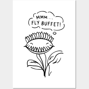 MMM... FLY BUFFET! Carnivorous Plant Awaits Its Prey Posters and Art